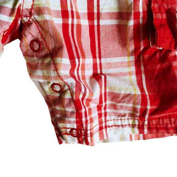 Cadet Rousselle Multiple Pockets Plaid Shortalls 18 Months - Picture 6 of 10